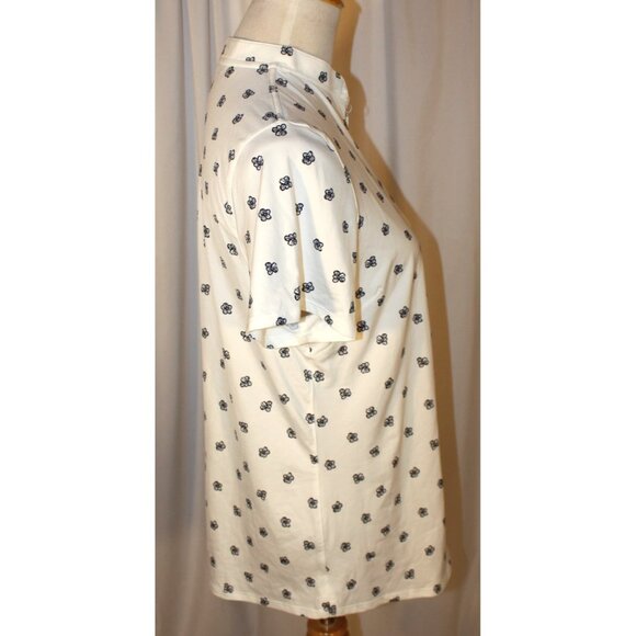 NEW PUMA Women's LARGE MATTR Hibiscus Floral Golf Polo Shirt WHITE - Picture 5 of 7